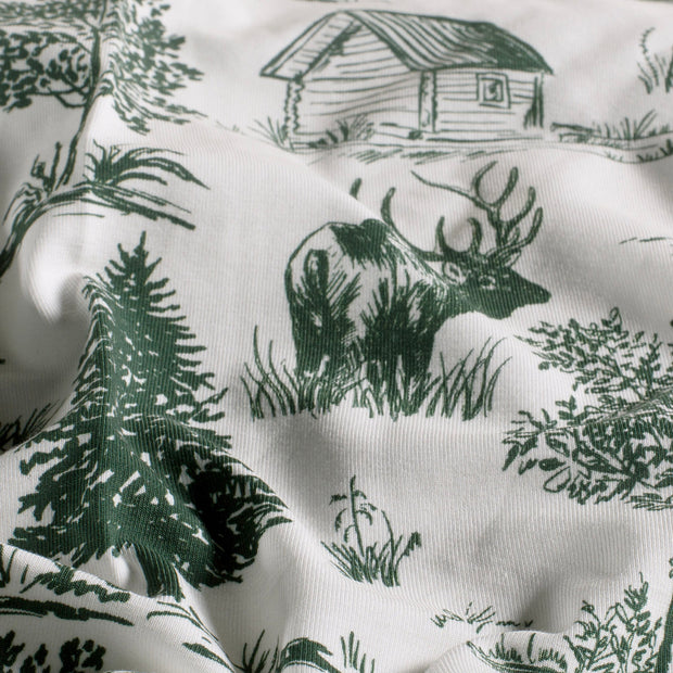 Jersey tissu cerfs Vert
