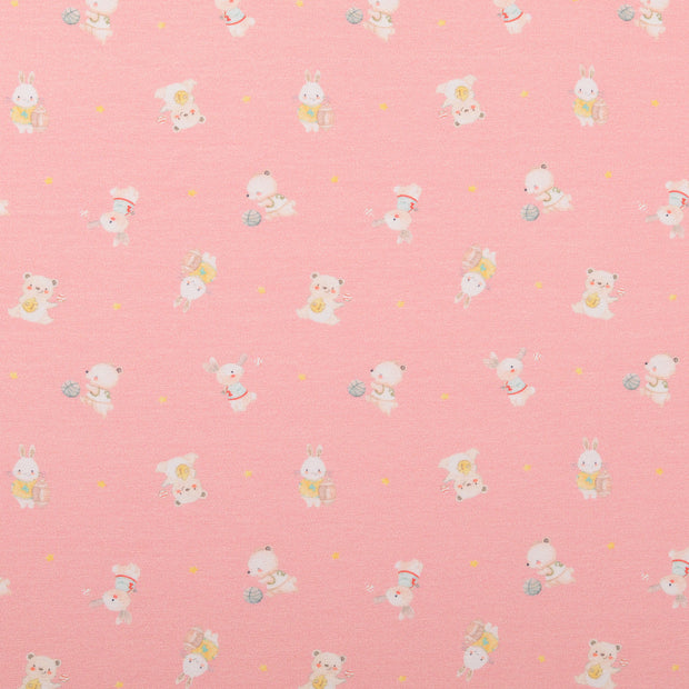 Jersey fabrik Tiere Helles Pink