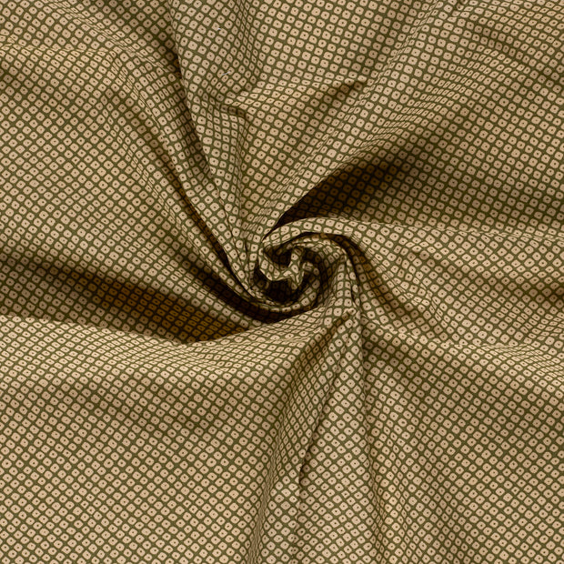 Cotton Poplin fabric Olive Green printed 