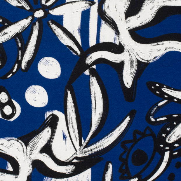 Viscose Vortex Jerséis tela Abstracto Cobalto