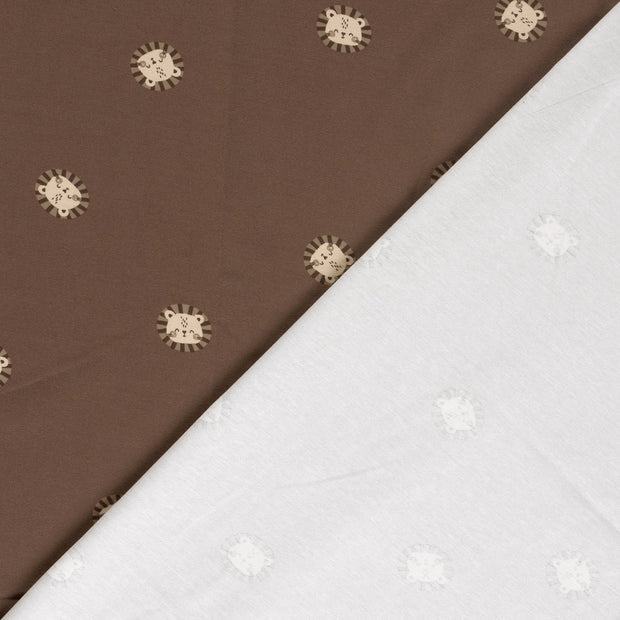 Jersey tissu lions imprimé 