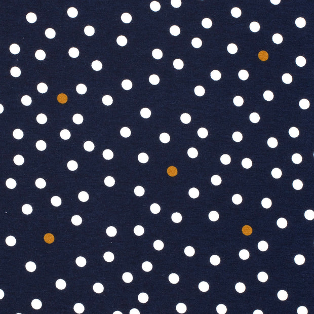 Viscose Jersey fabric Dots Navy