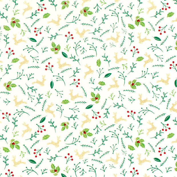 Baumwolle Popeline fabrik Hirsche Wollweiß