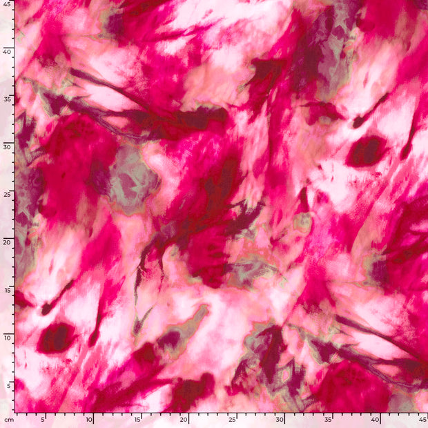 Viscose Poplin fabric Abstract Fuchsia
