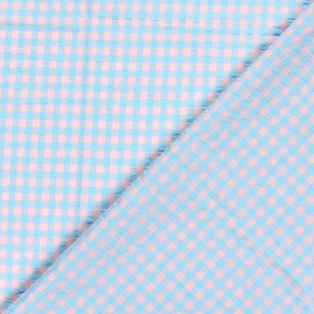 Popeline de Coton tissu Unicolore Seersucker 