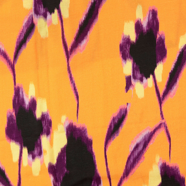 Keperdoek stof Bloemen Oranje