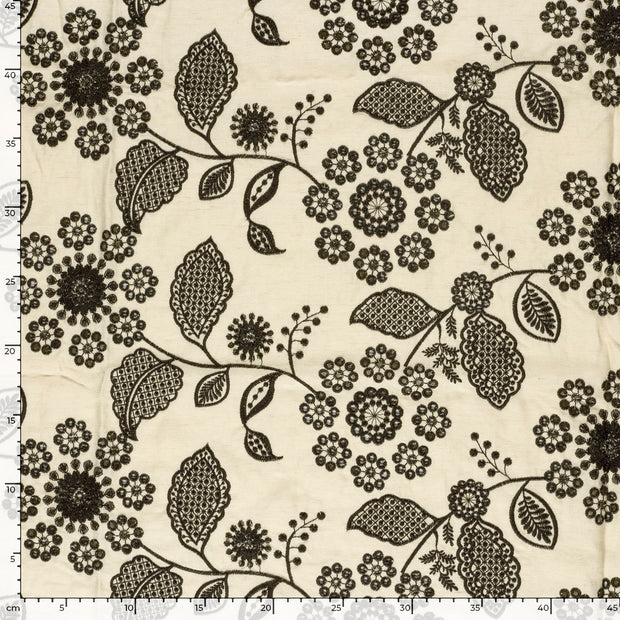  tissu fleurs Beige