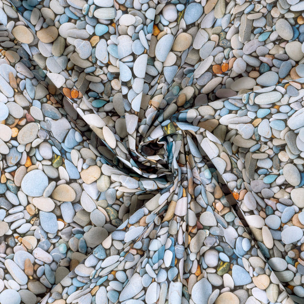 Panama fabric Light Blue digital printed 