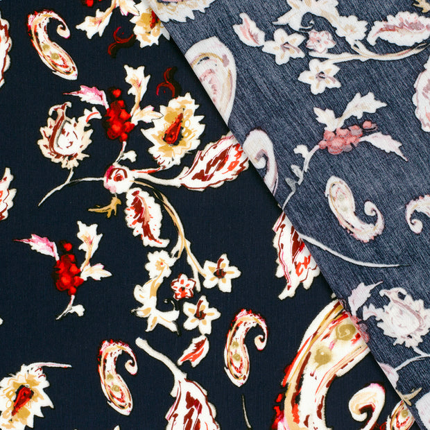 Borken Crepe tela Cachemira estampado 