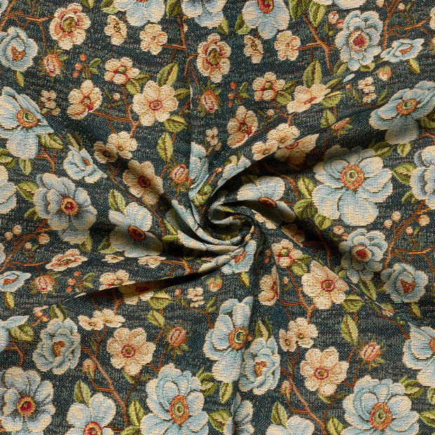 Gobeline fabrik Indigoblau jacquard 