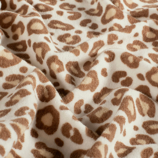 Rizo Stretch tela Leopardos Blanco roto