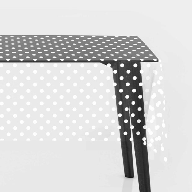 Toile Cirée tissu pois Gris clair