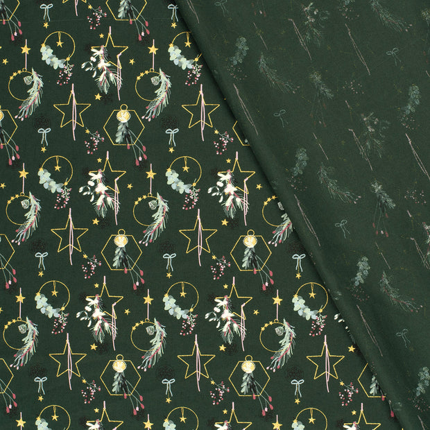Cotton Poplin fabric Stars printed and foil 
