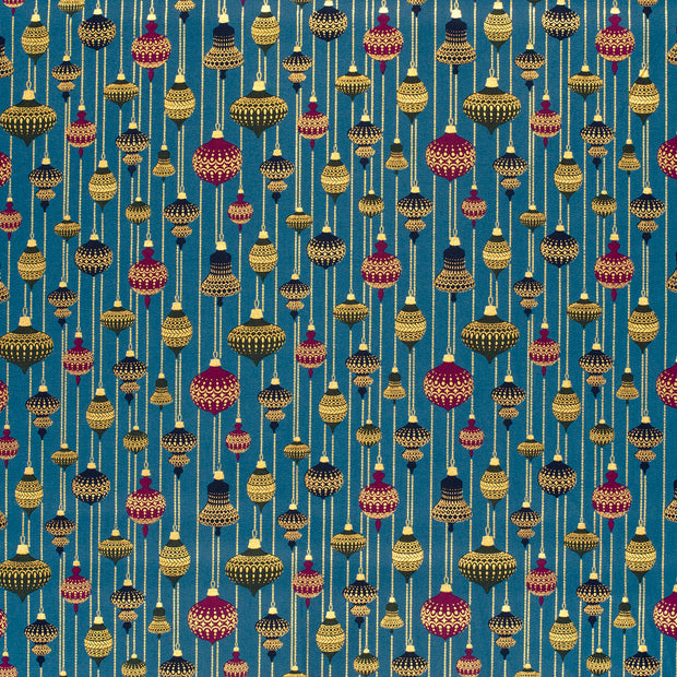 Popeline de Coton tissu Bleu Canard 