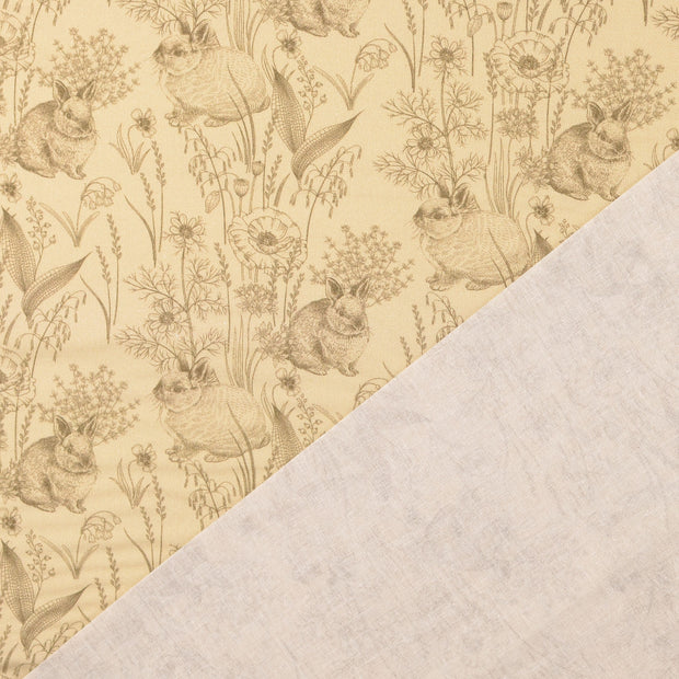 Cretonne fabric Beige digital printed 