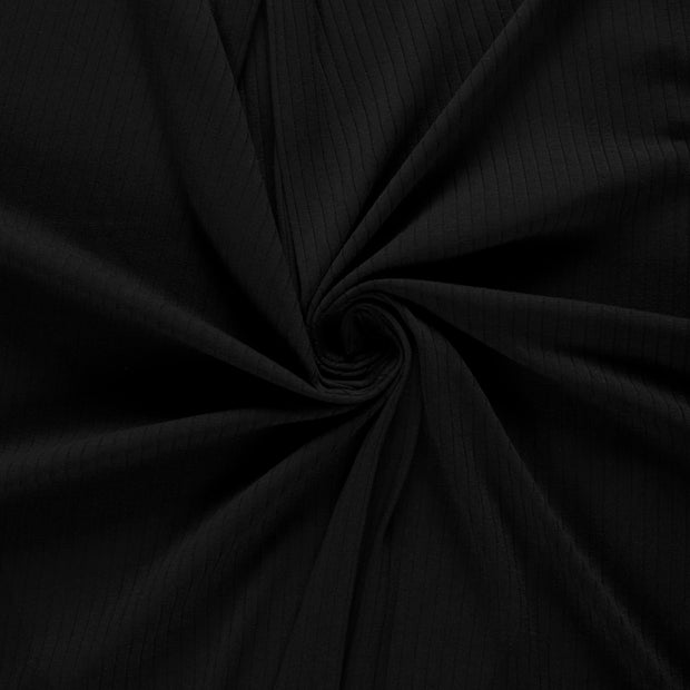 Rib Jersey fabrik Schwarz 