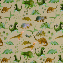 digital printed Dinosaurs Beige