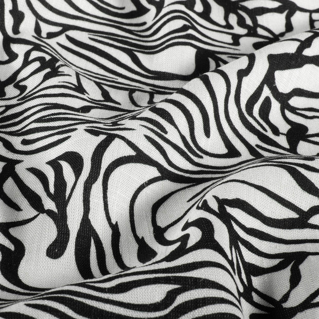 Geweven Viscose Linnen stof Zebra's Wit