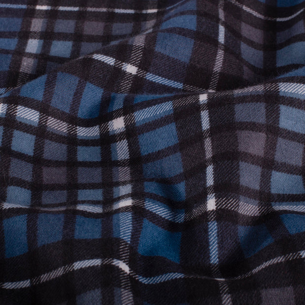 Flanel stof Ruiten Marine