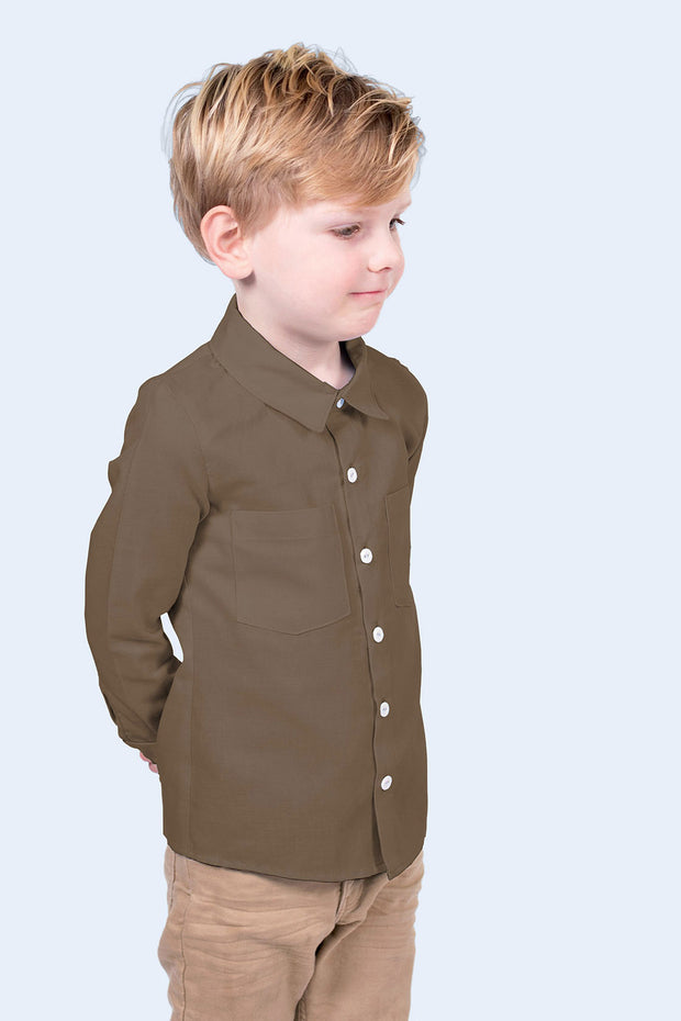 Katoen Poplin GOTS stof Effen Taupe grijs