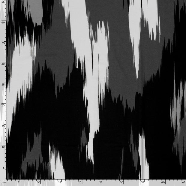Viscose Vortex Jersey fabric Abstract Black