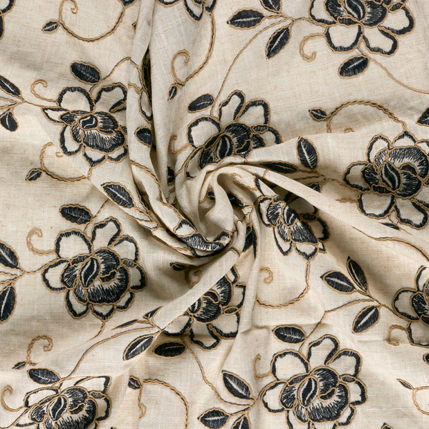  fabric Navy embroidered 