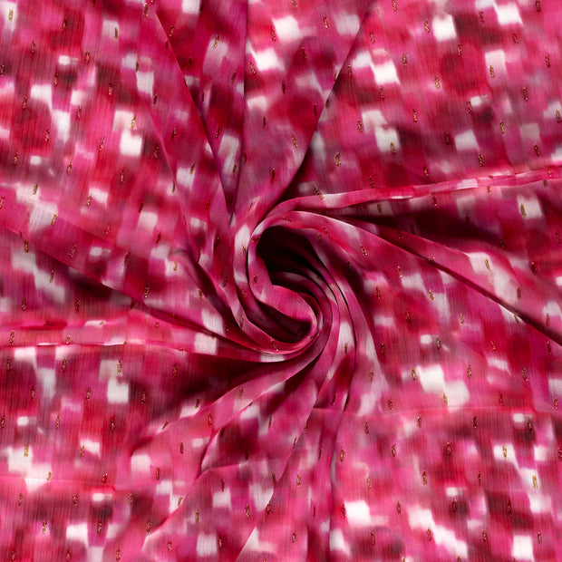 Chiffon fabric Bordeaux digital printed 