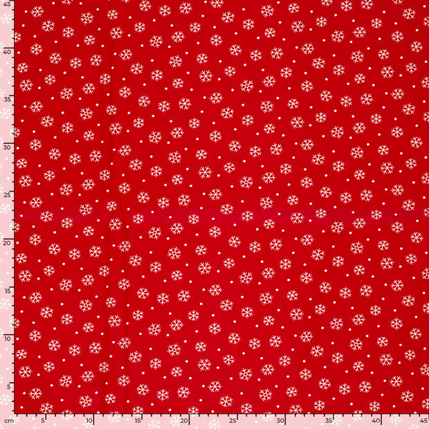 Algodón Popelina tela Navidad Rojo