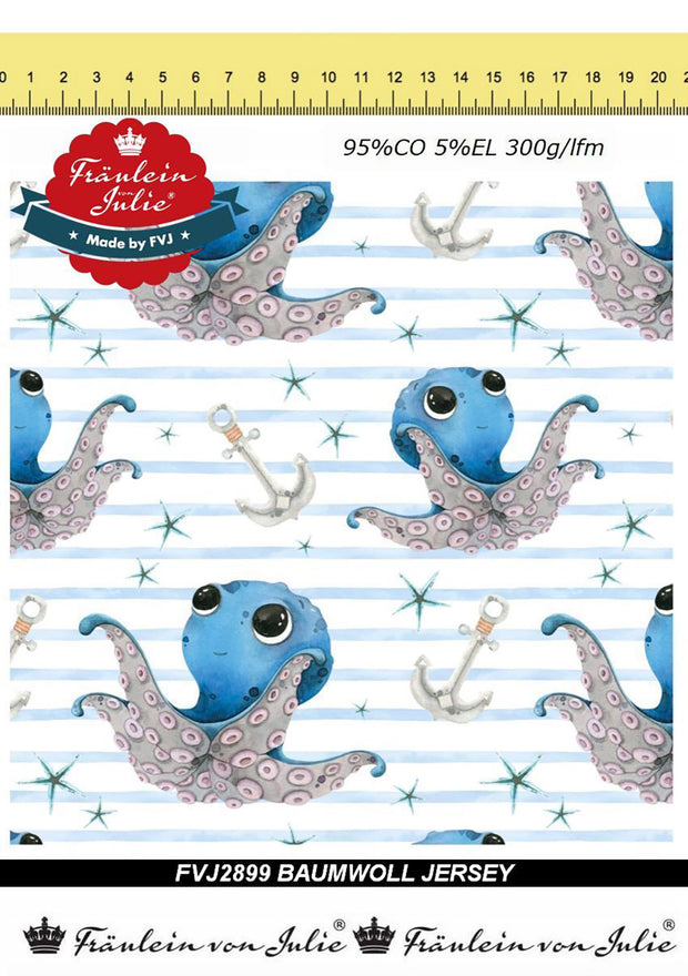 Katoen Jersey stof Abstract 