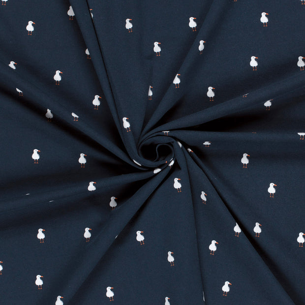 Cotton Jersey fabric Navy printed 