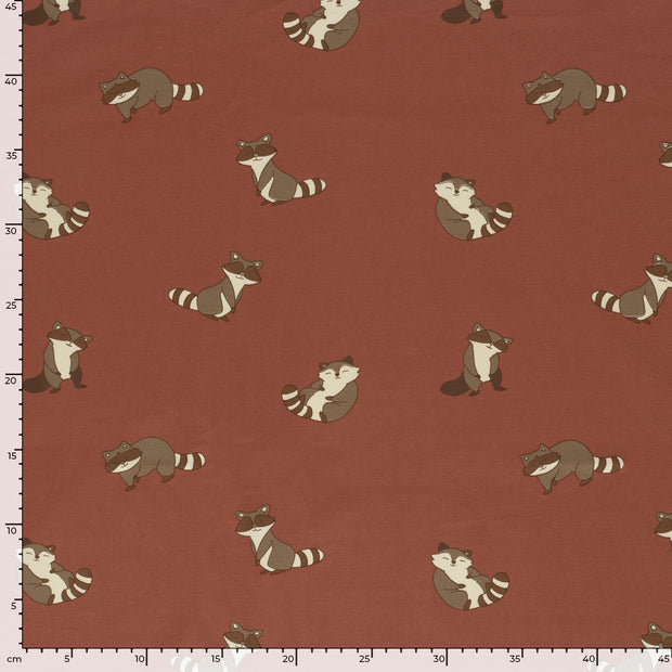 French Terry fabric Animals Old Pink