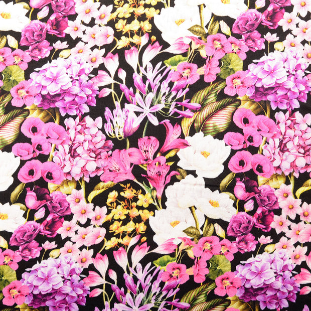 Viscose Satin fabric Flowers Multicolor