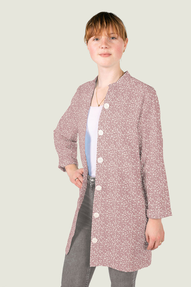 Cotton Poplin fabric Twigs Light Mauve