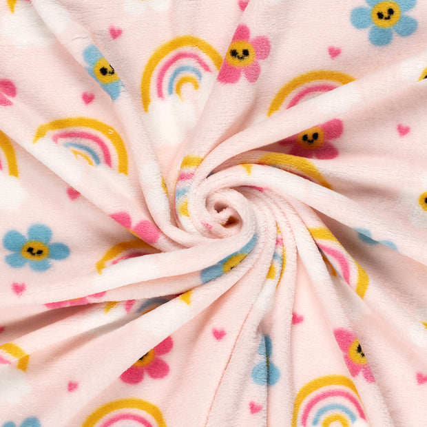 Coral Fleece tela Rosa estampado 