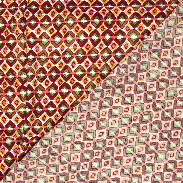 Viscose Poplin stof Abstract bedrukt 