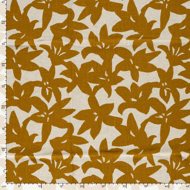 tela Flores Ocre