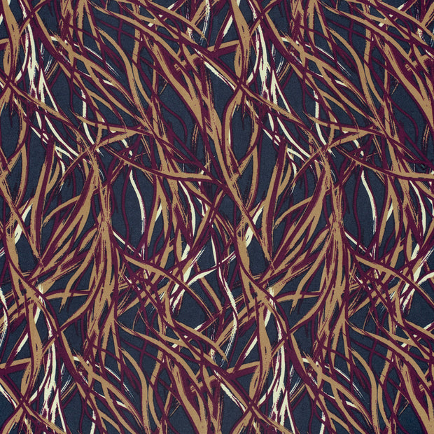 Woven Cotton Linen fabric Navy 