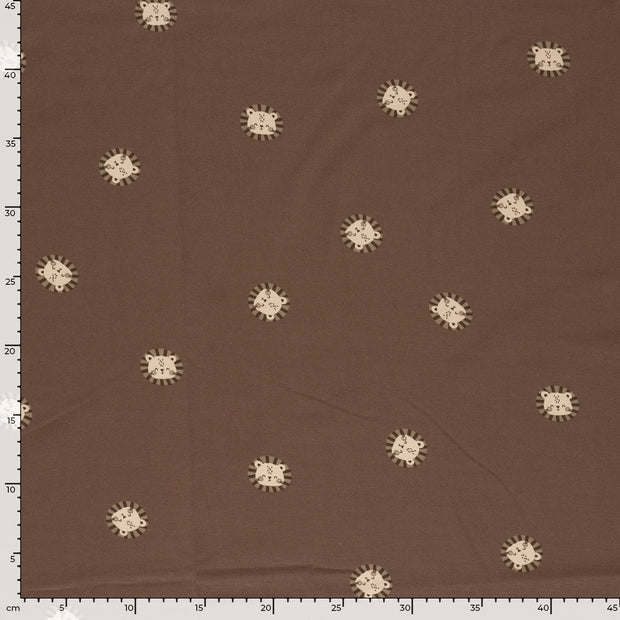 Jersey tissu lions Brique