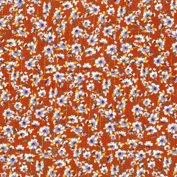Borken Crepe fabric Flowers Brique