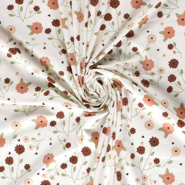 Jersey fabric Off White printed 