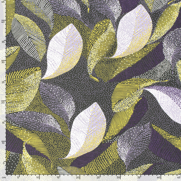 Viscosa Jersey tela Abstracto Gris oscuro