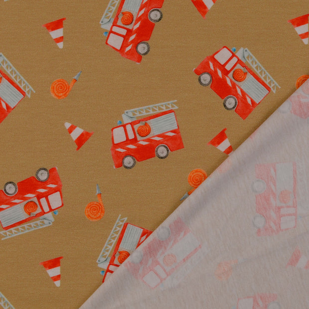 Jersey fabric Beige digital printed 
