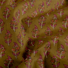 Voile Blumen Olivgrün