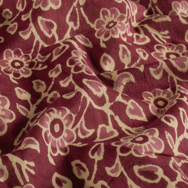 Voile fabrik Blumen Rot