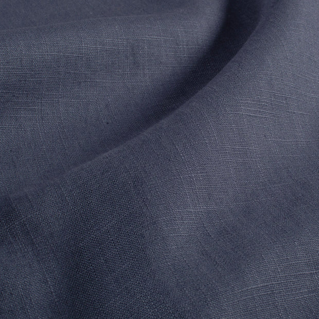 Lin tissu Unicolore Bleu acier