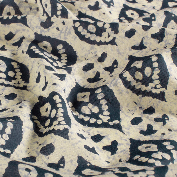 Voile stof Abstract Indigo