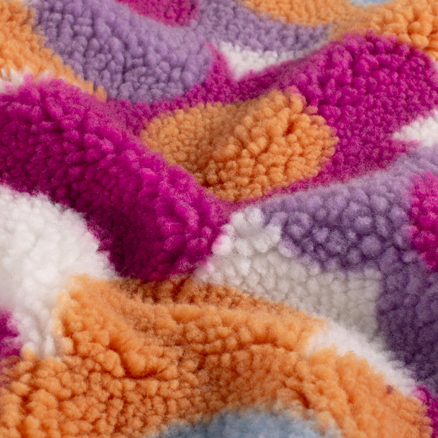 Sherpa Fleece tela Flores Blanco roto