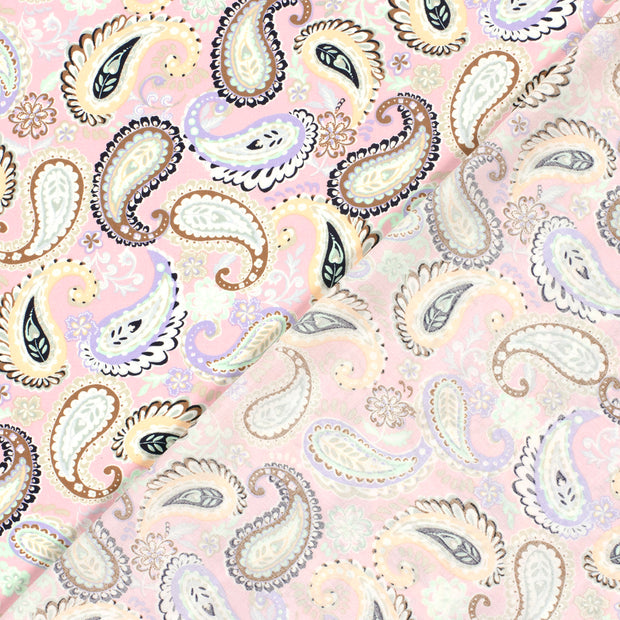 Bamboe Poplin stof Paisley bedrukt 