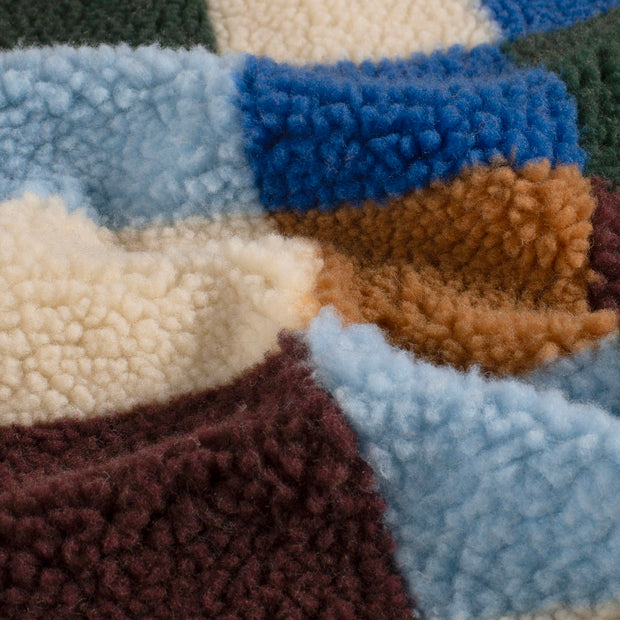 Sherpa Fleece fabrik Karo's Königsblau