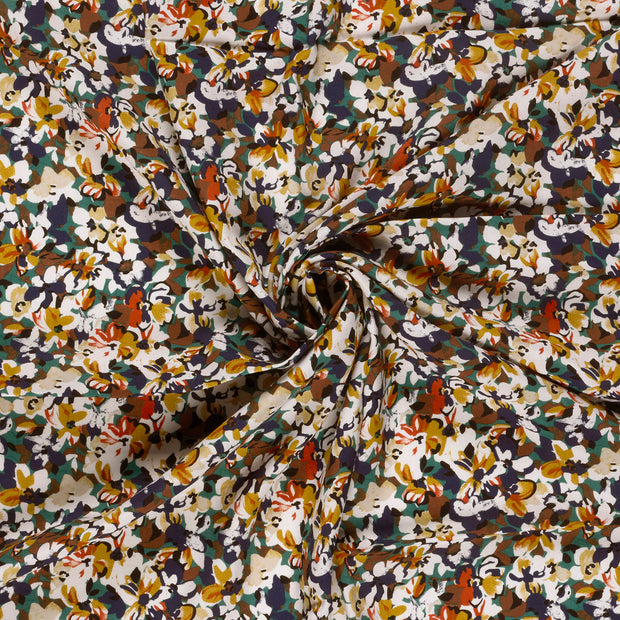 Viscosa Poplin tela Petróleo estampado 